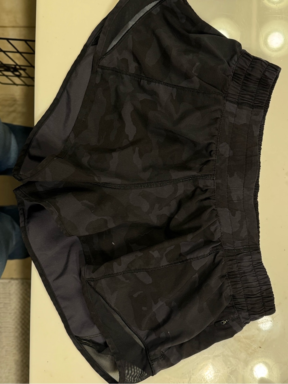 lululemon athletica Black Athletic Shorts with Logo Button